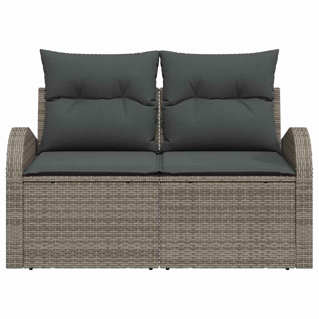 Tuinbank met kussen Grijs 124 x 62 x 69cm poly rattan is nu te koop bij PeponiXL, paradijselijk wonen!