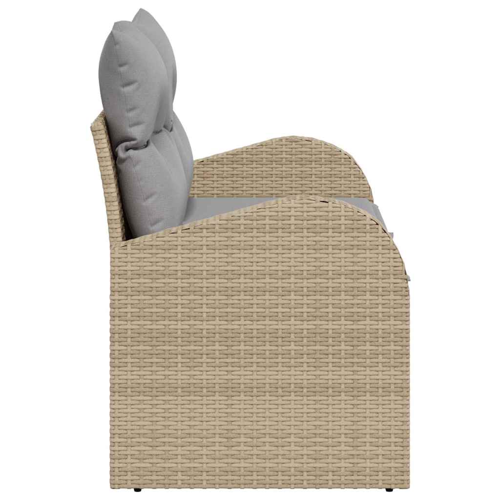 Tuinbank met kussen Beige 124 x 62 x 69cm poly rattan is nu te koop bij PeponiXL, paradijselijk wonen!
