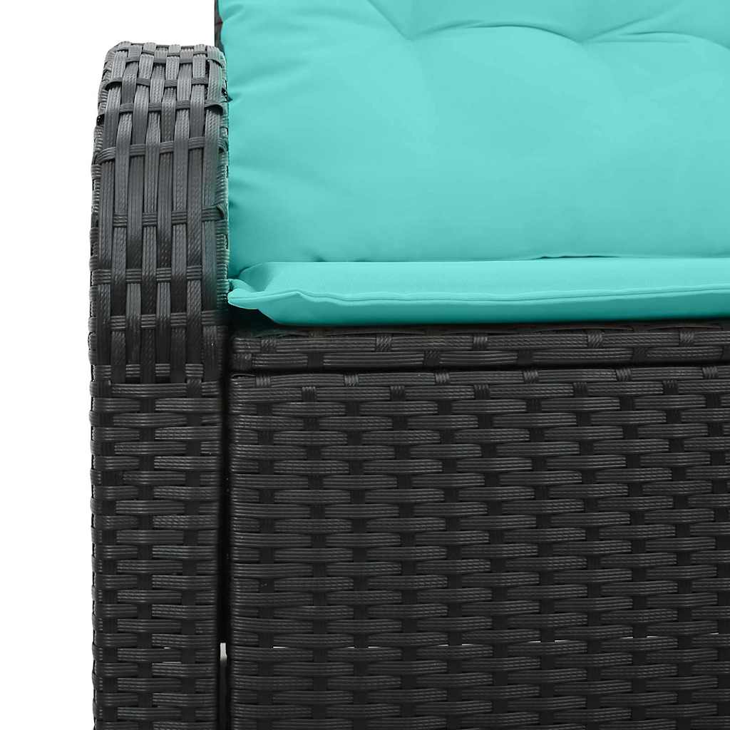 Tuinbank Zwart 124 x 62 x 85 cm poly rattan is nu te koop bij PeponiXL, paradijselijk wonen!