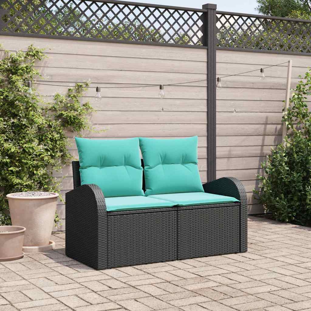 Tuinbank Zwart 124 x 62 x 85 cm poly rattan is nu te koop bij PeponiXL, paradijselijk wonen!