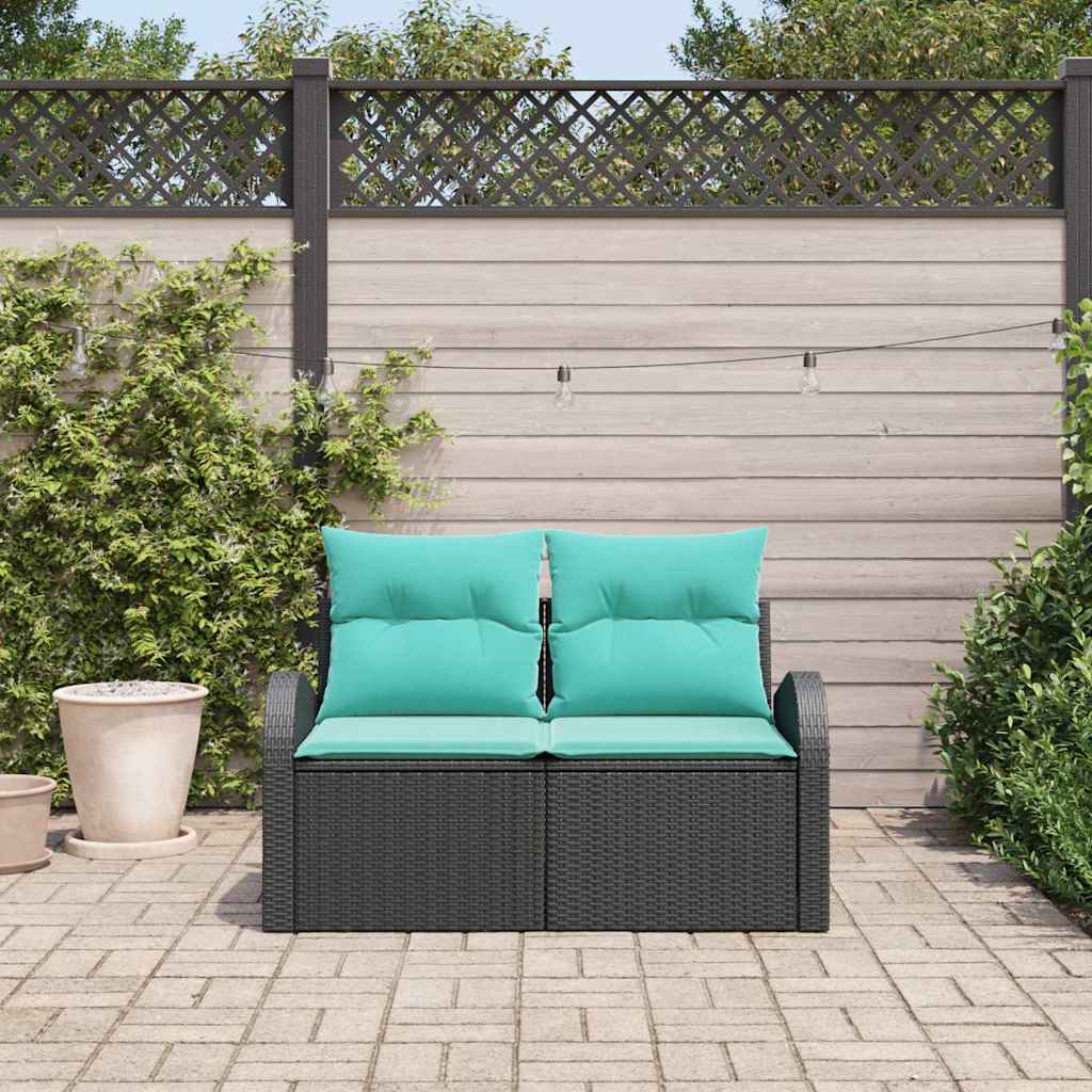 Tuinbank Zwart 124 x 62 x 85 cm poly rattan is nu te koop bij PeponiXL, paradijselijk wonen!