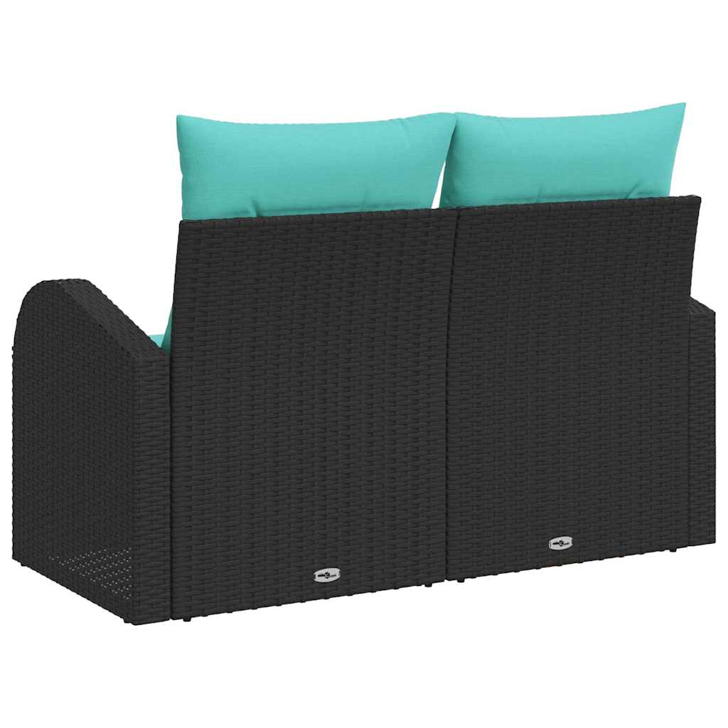 Tuinbank Zwart 124 x 62 x 85 cm poly rattan is nu te koop bij PeponiXL, paradijselijk wonen!