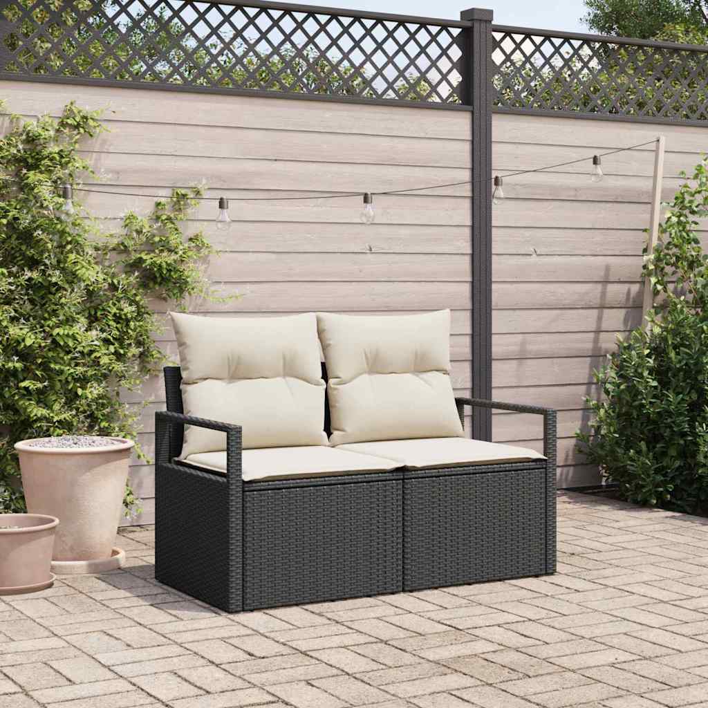 Tuinbank met kussen 120 x 62 x 69 cm poly rattan is nu te koop bij PeponiXL, paradijselijk wonen!