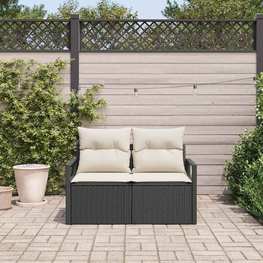 Tuinbank met kussen 120 x 62 x 69 cm poly rattan is nu te koop bij PeponiXL, paradijselijk wonen!