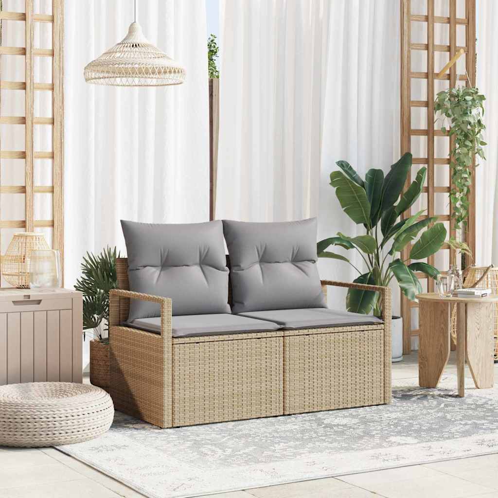 Tuinbank met kussen 120 x 62 x 69 cm poly rattan is nu te koop bij PeponiXL, paradijselijk wonen!