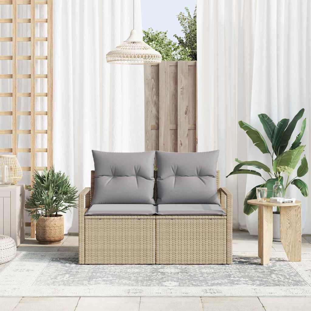Tuinbank met kussen 120 x 62 x 69 cm poly rattan is nu te koop bij PeponiXL, paradijselijk wonen!