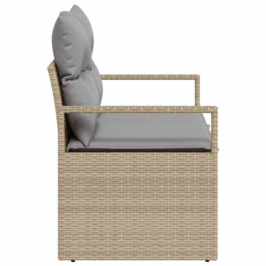 Tuinbank met kussen 120 x 62 x 69 cm poly rattan is nu te koop bij PeponiXL, paradijselijk wonen!