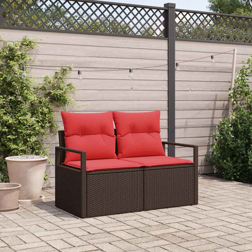 Tuinbank met kussen 120 x 62 x 69 cm poly rattan is nu te koop bij PeponiXL, paradijselijk wonen!