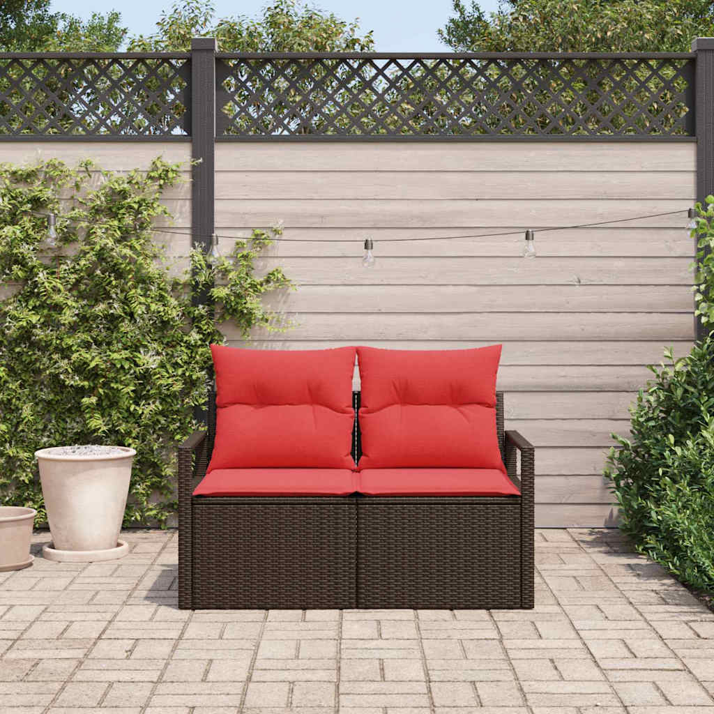 Tuinbank met kussen 120 x 62 x 69 cm poly rattan is nu te koop bij PeponiXL, paradijselijk wonen!