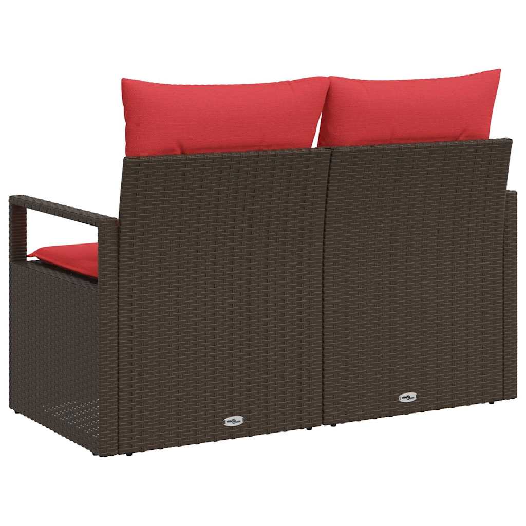 Tuinbank met kussen 120 x 62 x 69 cm poly rattan is nu te koop bij PeponiXL, paradijselijk wonen!