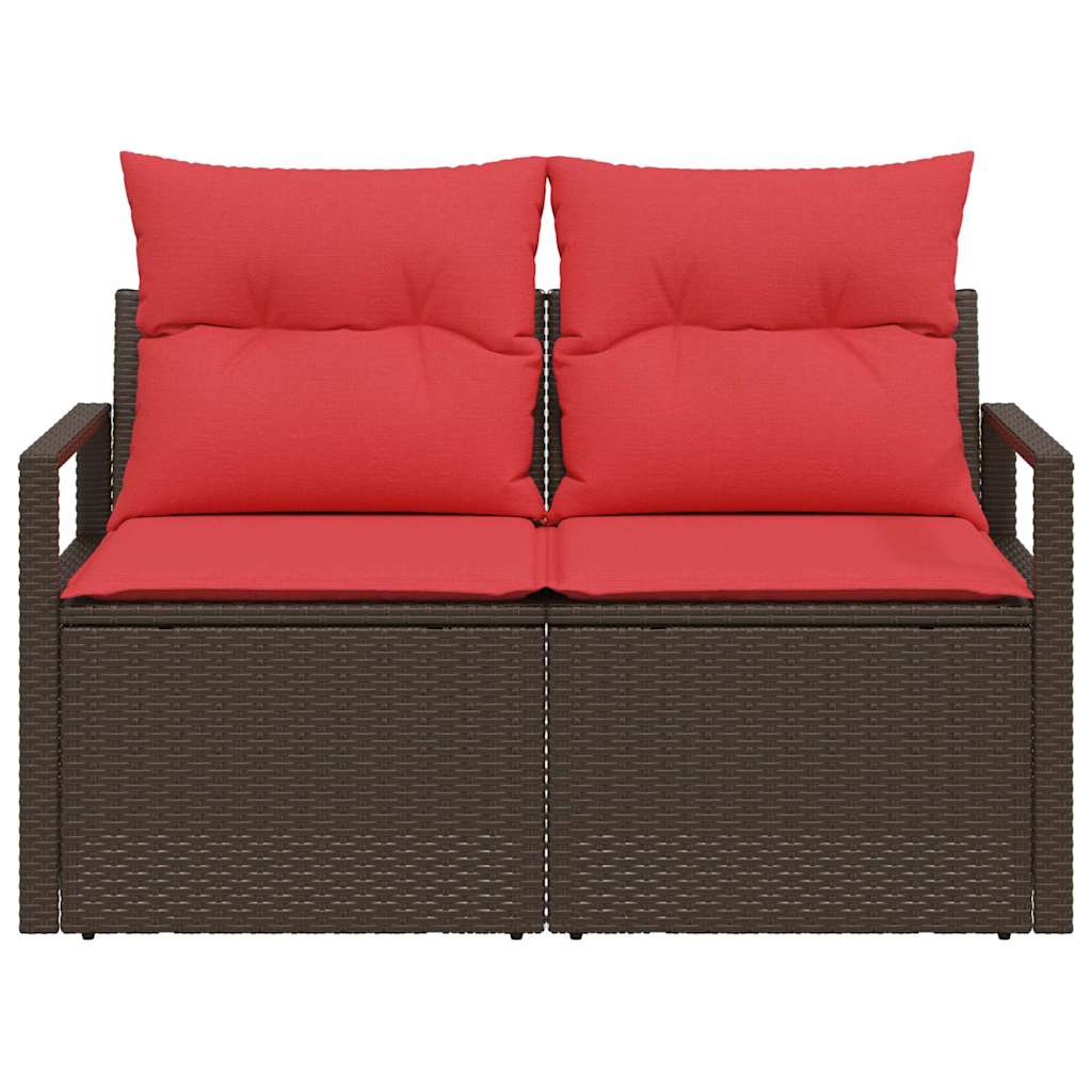 Tuinbank met kussen 120 x 62 x 69 cm poly rattan is nu te koop bij PeponiXL, paradijselijk wonen!