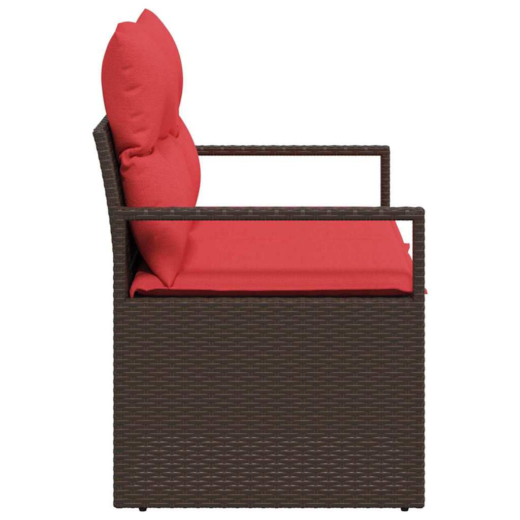 Tuinbank met kussen 120 x 62 x 69 cm poly rattan is nu te koop bij PeponiXL, paradijselijk wonen!