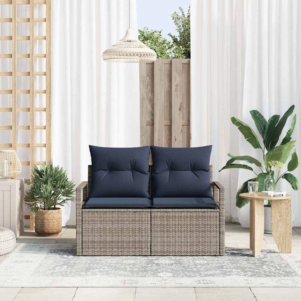 Tuinbank met kussen 120 x 62 x 69 cm poly rattan is nu te koop bij PeponiXL, paradijselijk wonen!