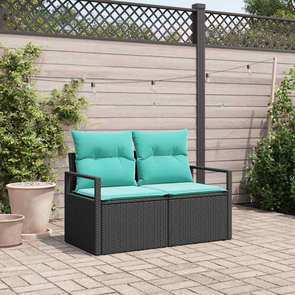 Tuinbank met kussen 120 x 62 x 69 cm poly rattan is nu te koop bij PeponiXL, paradijselijk wonen!