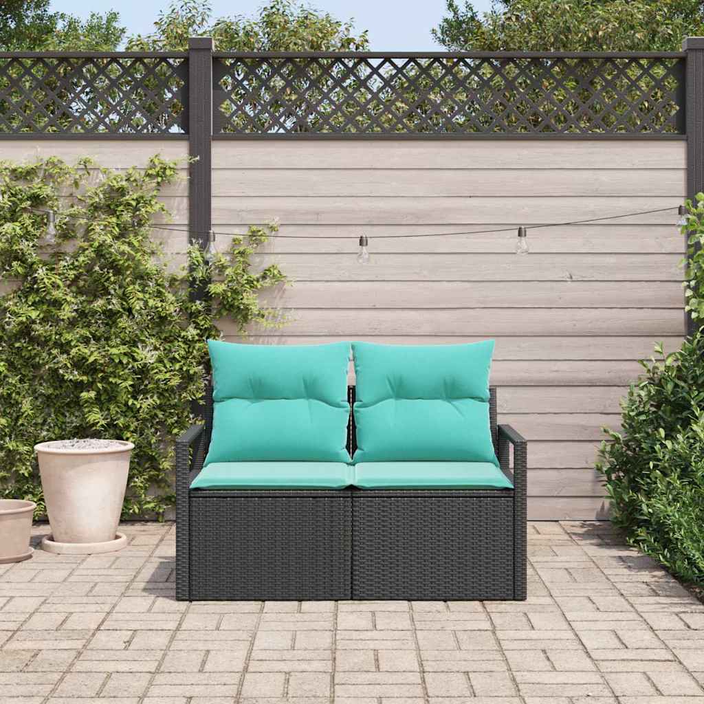 Tuinbank met kussen 120 x 62 x 69 cm poly rattan is nu te koop bij PeponiXL, paradijselijk wonen!