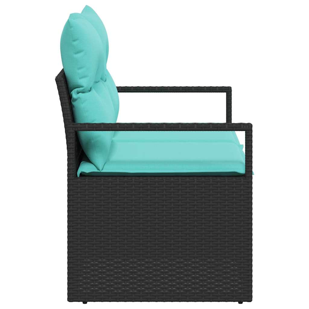 Tuinbank met kussen 120 x 62 x 69 cm poly rattan is nu te koop bij PeponiXL, paradijselijk wonen!