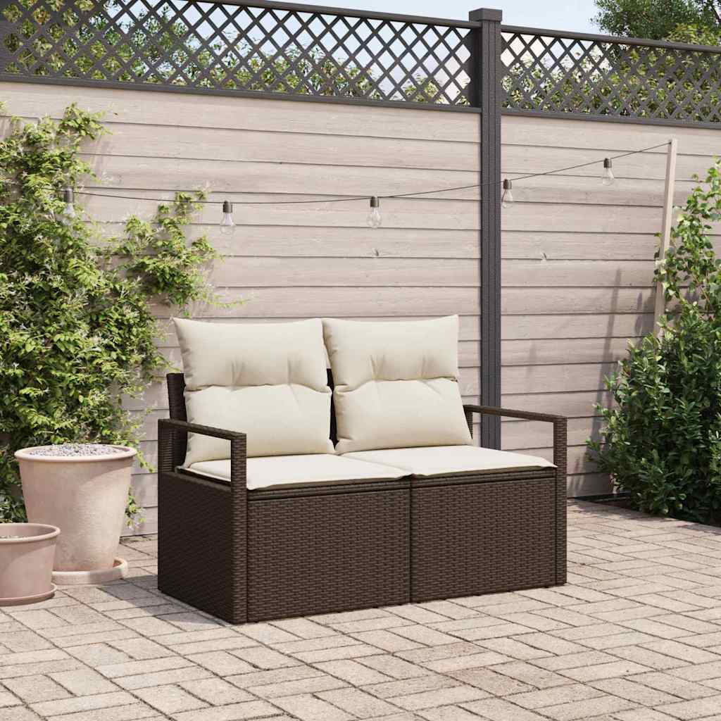 Tuinbank met kussen met opslag 120 x 62 x 69 cm poly rattan is nu te koop bij PeponiXL, paradijselijk wonen!