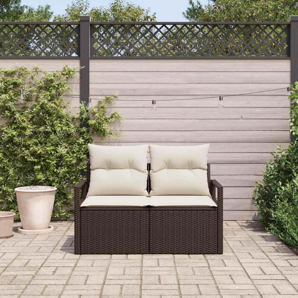 Tuinbank met kussen met opslag 120 x 62 x 69 cm poly rattan is nu te koop bij PeponiXL, paradijselijk wonen!