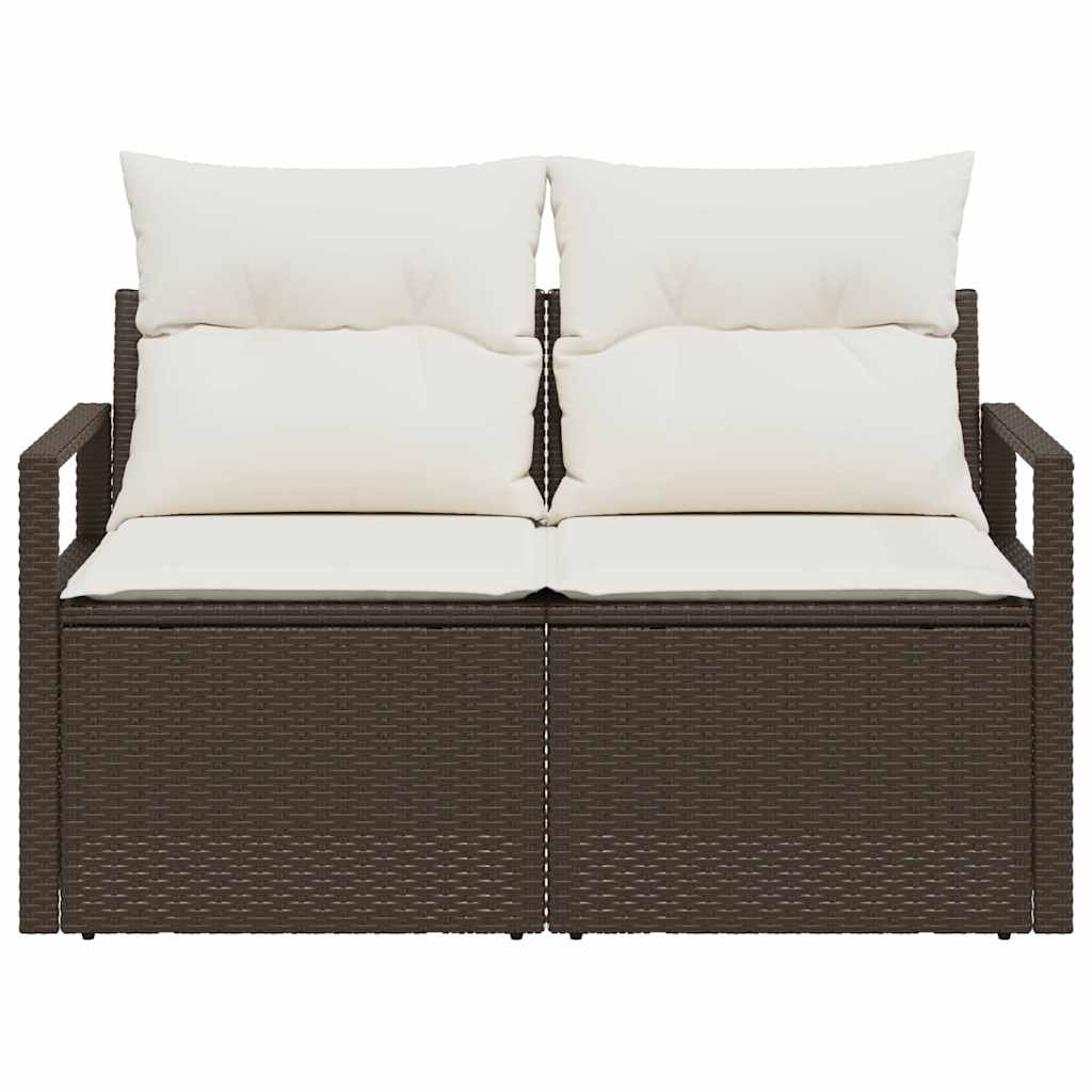 Tuinbank met kussen met opslag 120 x 62 x 69 cm poly rattan is nu te koop bij PeponiXL, paradijselijk wonen!