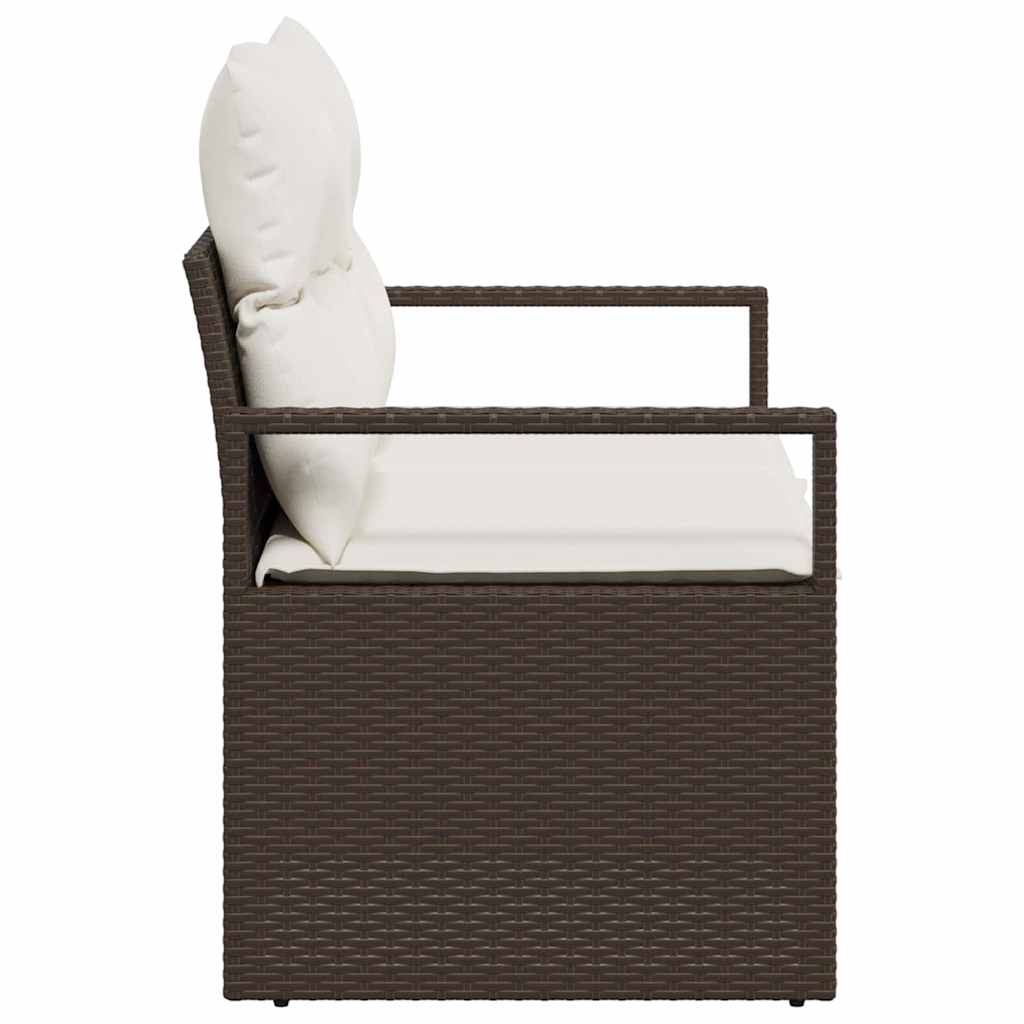 Tuinbank met kussen met opslag 120 x 62 x 69 cm poly rattan is nu te koop bij PeponiXL, paradijselijk wonen!