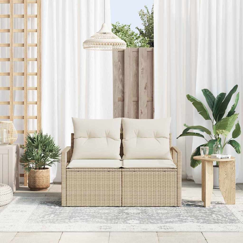 Tuinbank met kussen met opslag 120 x 62 x 69 cm poly rattan is nu te koop bij PeponiXL, paradijselijk wonen!