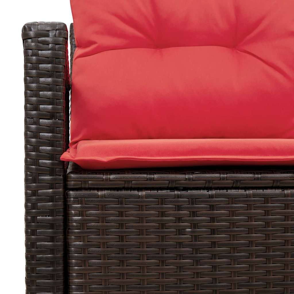 Tuinbank met kussen met opslag 120 x 62 x 69 cm poly rattan is nu te koop bij PeponiXL, paradijselijk wonen!