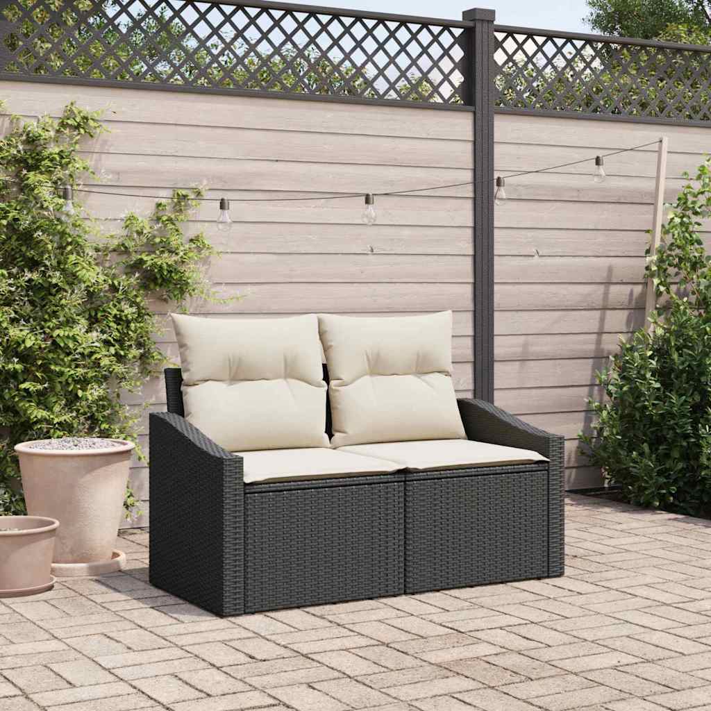 Tuinbank met kussen 123 x 62 x 69 cm poly rattan is nu te koop bij PeponiXL, paradijselijk wonen!