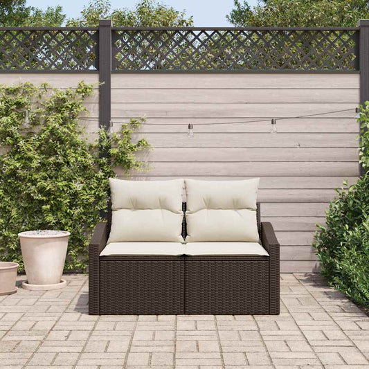Tuinbank met kussen 123 x 62 x 69 cm poly rattan is nu te koop bij PeponiXL, paradijselijk wonen!