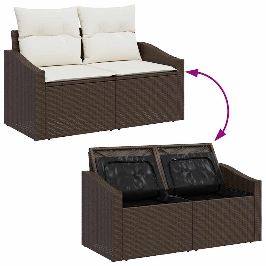 Tuinbank met kussen met opslag 123 x 62 x 69 cm poly rattan is nu te koop bij PeponiXL, paradijselijk wonen!