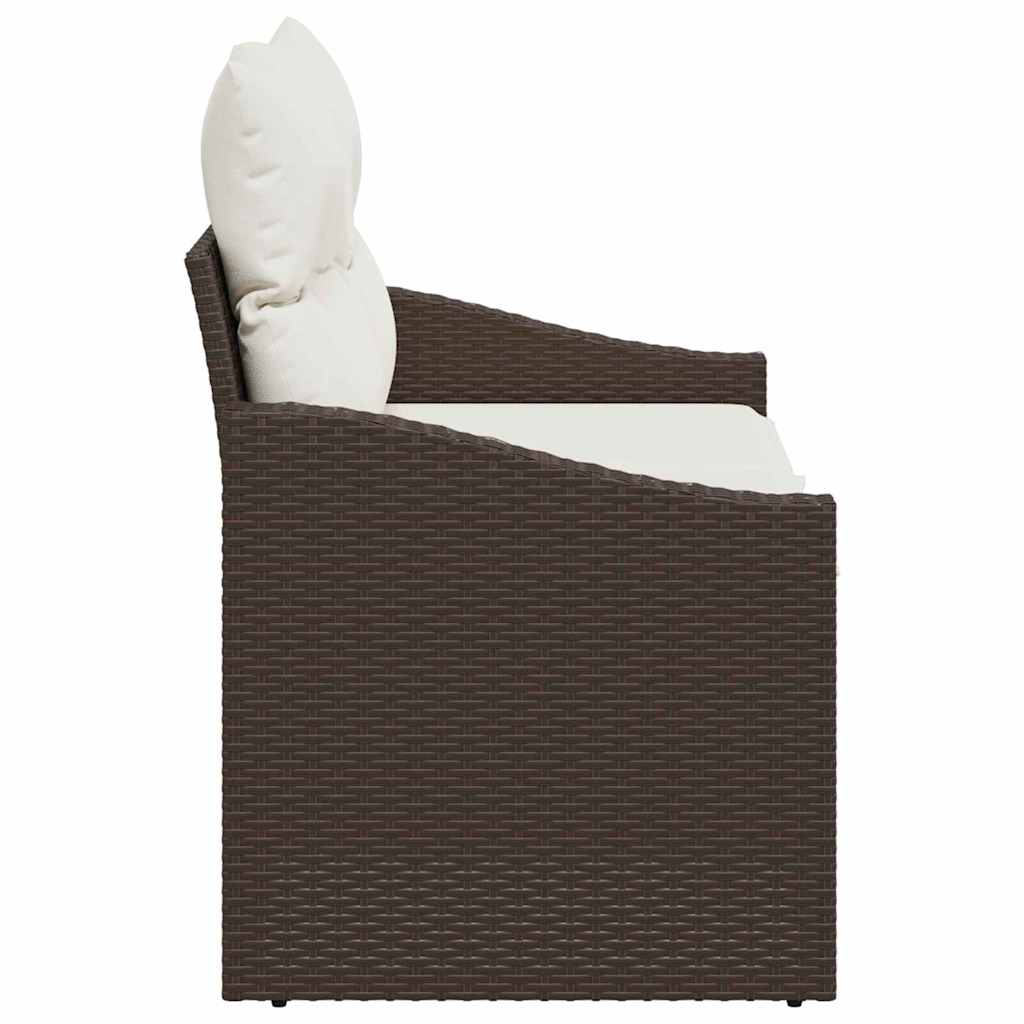 Tuinbank met kussen met opslag 123 x 62 x 69 cm poly rattan is nu te koop bij PeponiXL, paradijselijk wonen!