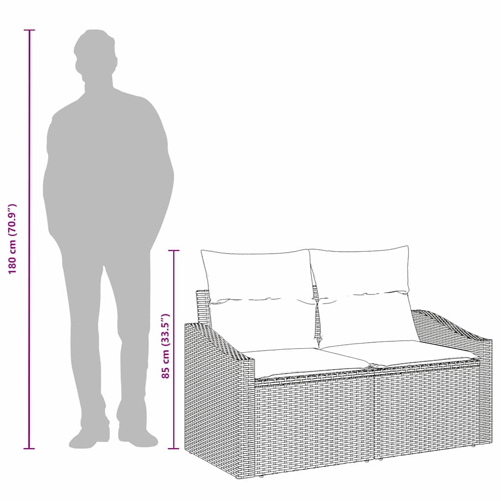 Tuinbank met kussen met opslag 123 x 62 x 69 cm poly rattan is nu te koop bij PeponiXL, paradijselijk wonen!