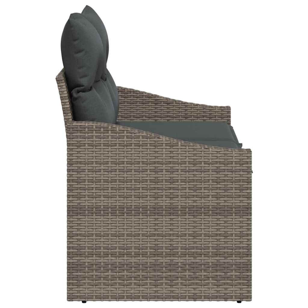 Tuinbank met kussen met opslag 123 x 62 x 69 cm poly rattan is nu te koop bij PeponiXL, paradijselijk wonen!