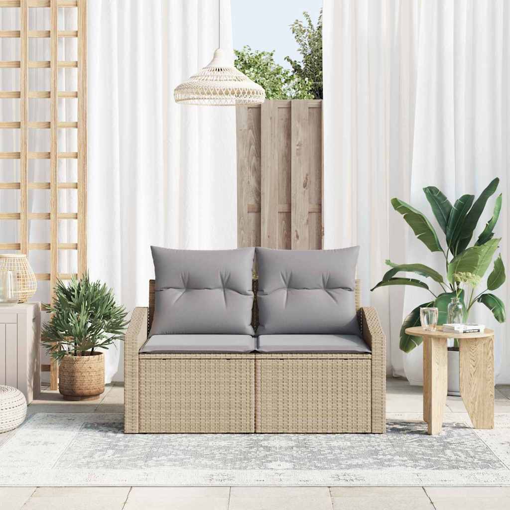 Tuinbank met kussen met opslag 123 x 62 x 69 cm poly rattan is nu te koop bij PeponiXL, paradijselijk wonen!