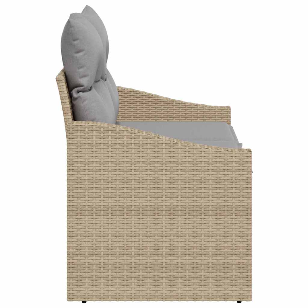 Tuinbank met kussen met opslag 123 x 62 x 69 cm poly rattan is nu te koop bij PeponiXL, paradijselijk wonen!