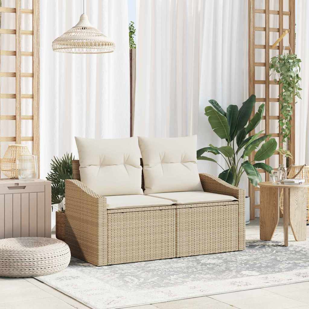 Tuinbank met kussen met opslag 123 x 62 x 69 cm poly rattan is nu te koop bij PeponiXL, paradijselijk wonen!