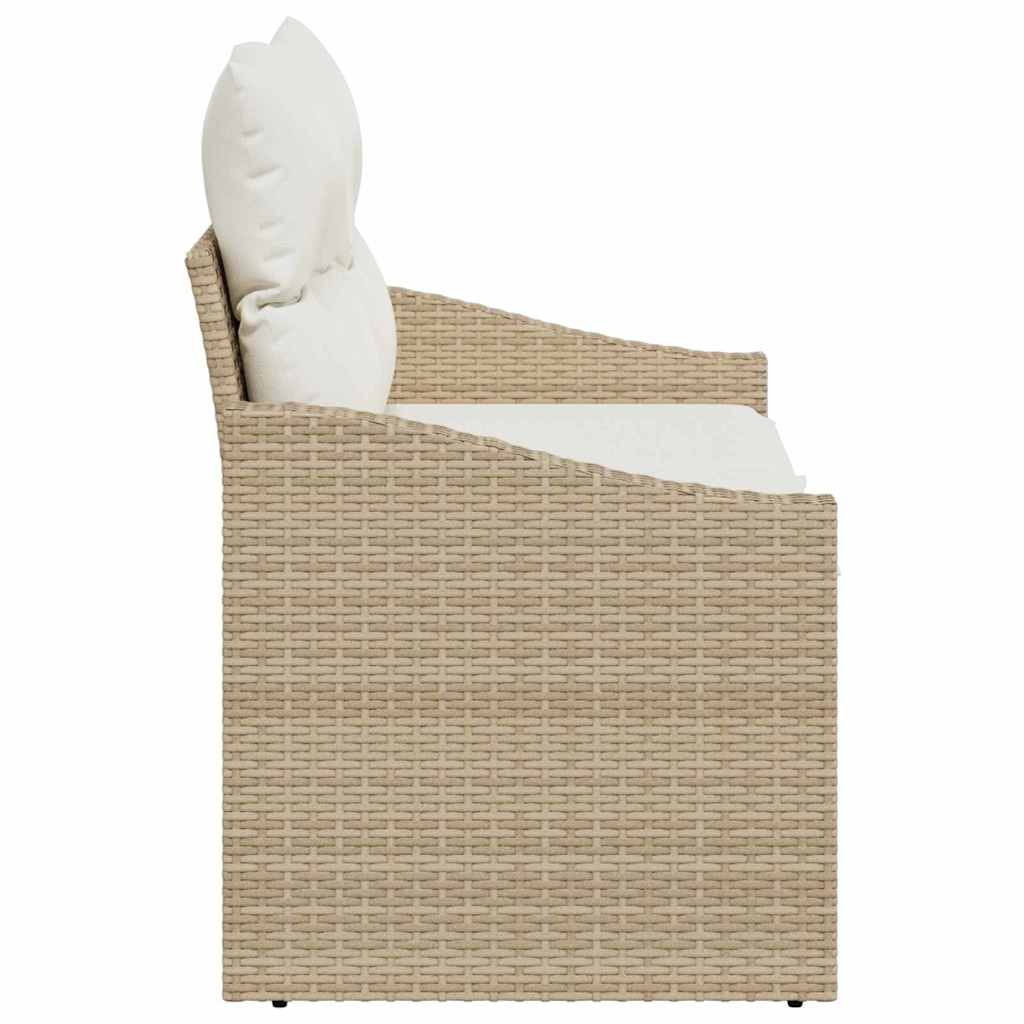 Tuinbank met kussen met opslag 123 x 62 x 69 cm poly rattan is nu te koop bij PeponiXL, paradijselijk wonen!