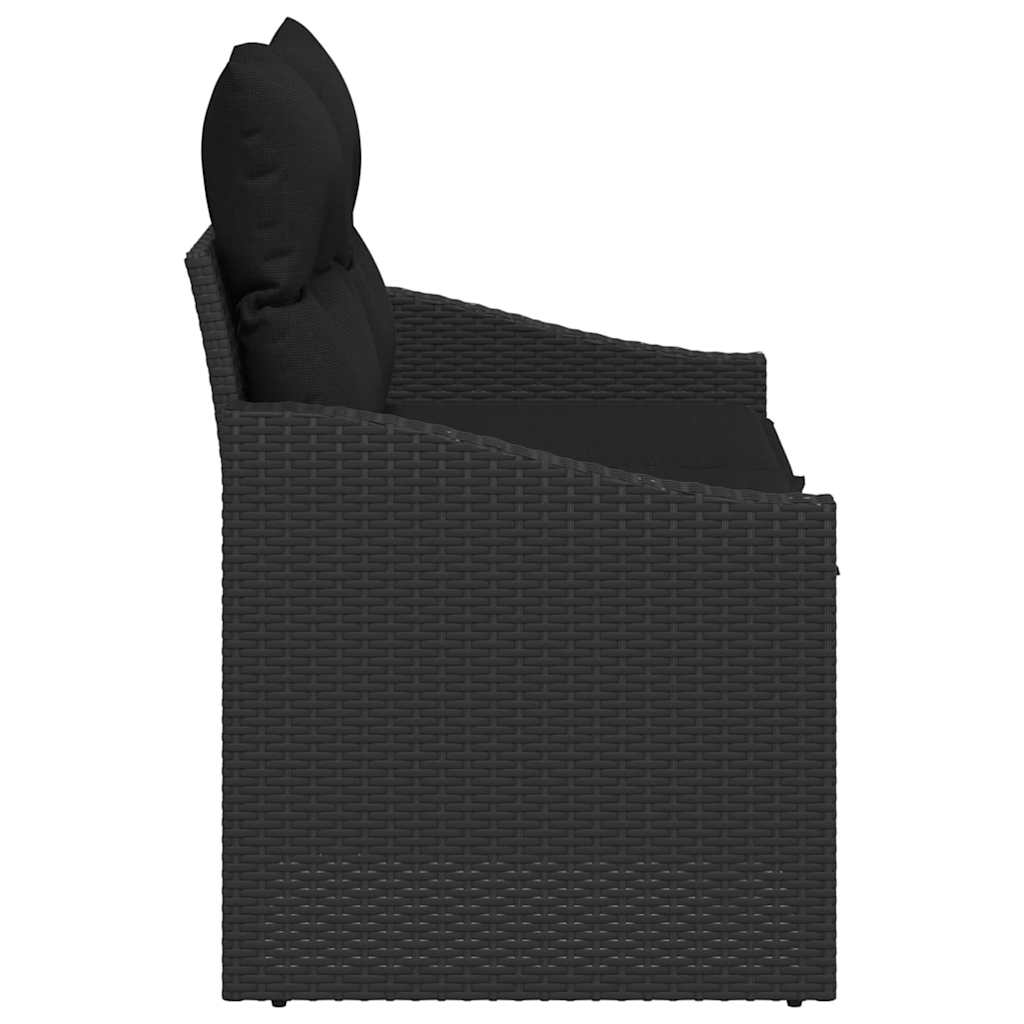 Tuinbank met kussen met opslag 123 x 62 x 69 cm poly rattan is nu te koop bij PeponiXL, paradijselijk wonen!