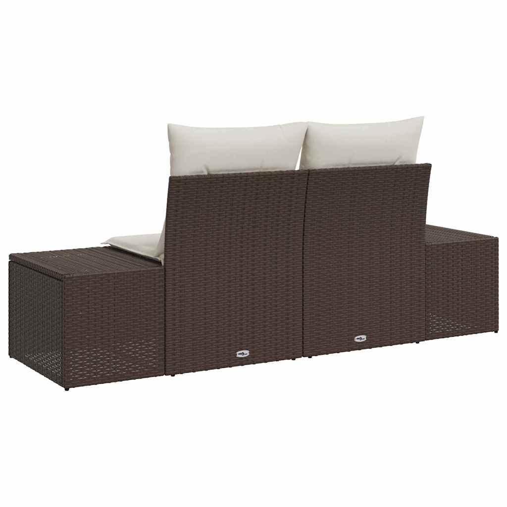 Tuinbank met kussen Bruin 184 x 62 x 69 cm poly rattan is nu te koop bij PeponiXL, paradijselijk wonen!