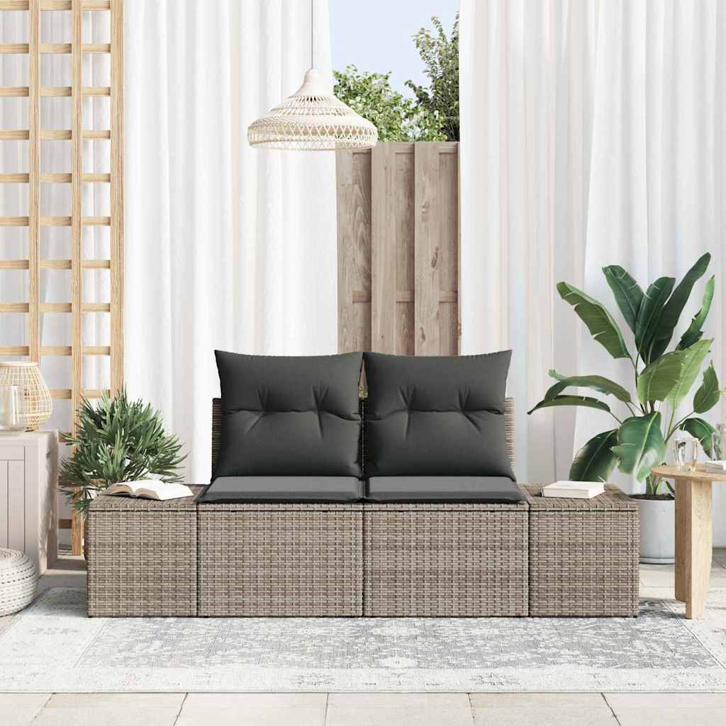 Tuinbank met kussen Grijs 184 x 62 x 69 cm poly rattan is nu te koop bij PeponiXL, paradijselijk wonen!