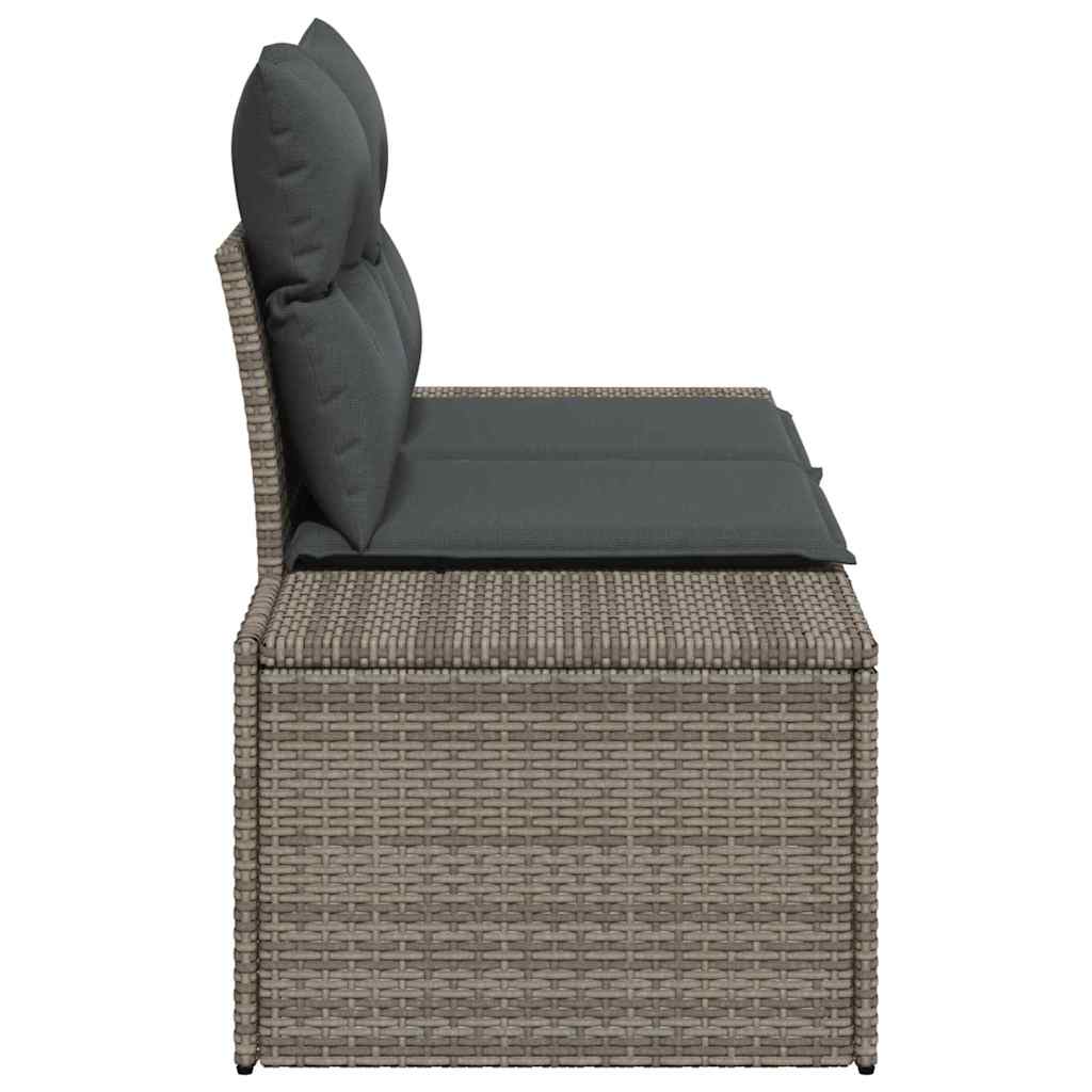 Tuinbank met kussen Grijs 184 x 62 x 69 cm poly rattan is nu te koop bij PeponiXL, paradijselijk wonen!