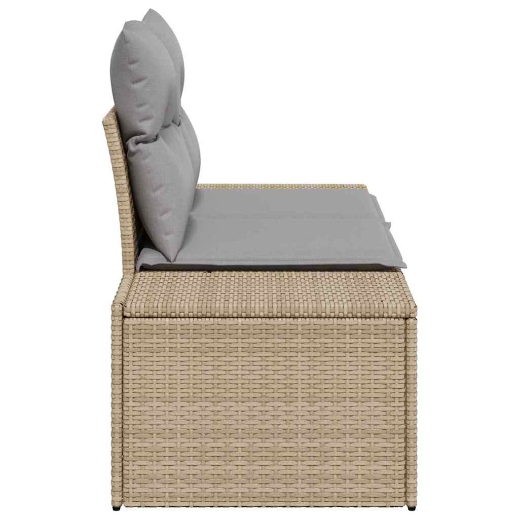 Tuinbank met kussen Beige 184 x 62 x 69 cm poly rattan is nu te koop bij PeponiXL, paradijselijk wonen!