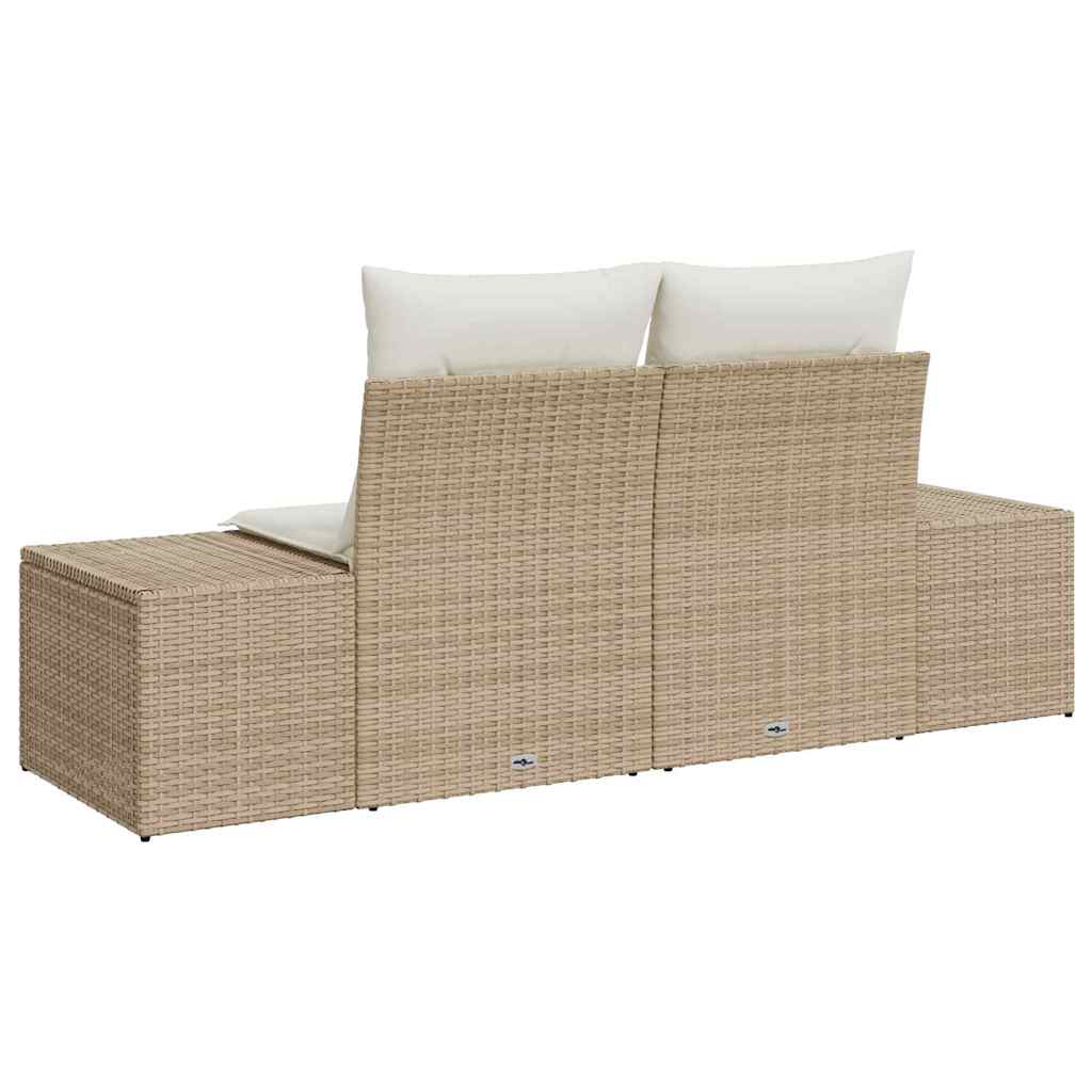 Tuinbank met kussen Beige 184 x 62 x 69 cm poly rattan is nu te koop bij PeponiXL, paradijselijk wonen!