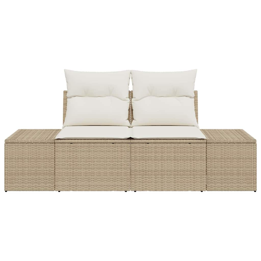 Tuinbank met kussen Beige 184 x 62 x 69 cm poly rattan is nu te koop bij PeponiXL, paradijselijk wonen!