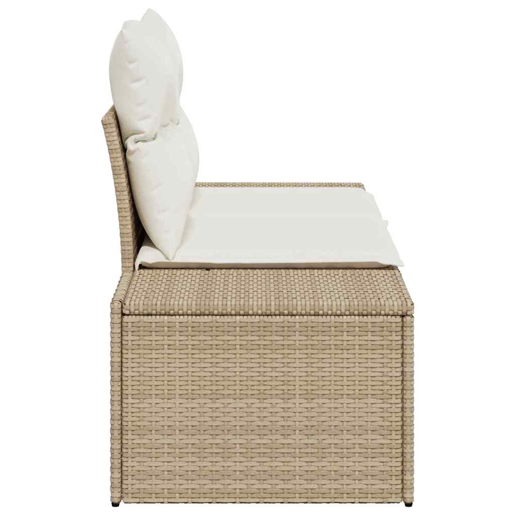 Tuinbank met kussen Beige 184 x 62 x 69 cm poly rattan is nu te koop bij PeponiXL, paradijselijk wonen!
