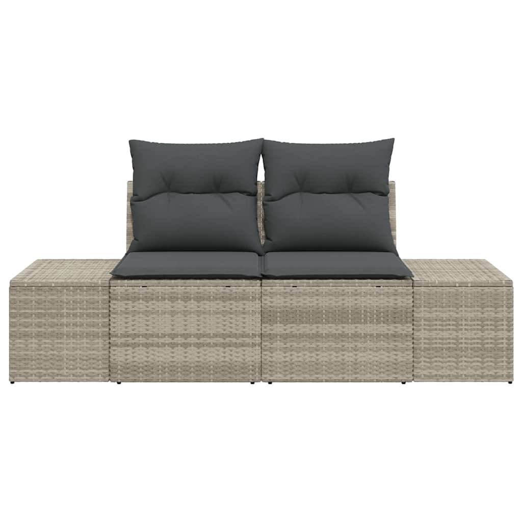 Tuinbank met kussen Grijs 184 x 62 x 69 cm poly rattan is nu te koop bij PeponiXL, paradijselijk wonen!