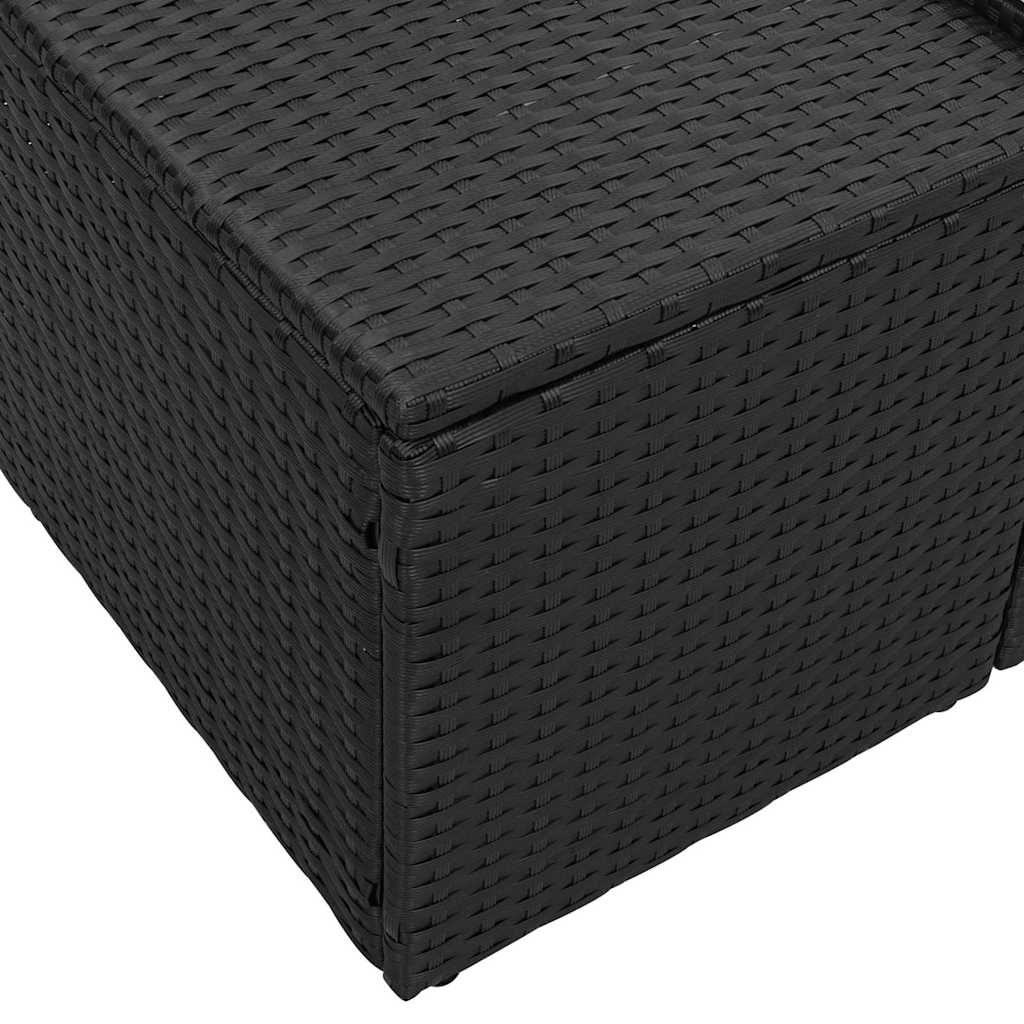 Tuinbank met kussen Zwart 184 x 62 x 69 cm poly rattan is nu te koop bij PeponiXL, paradijselijk wonen!