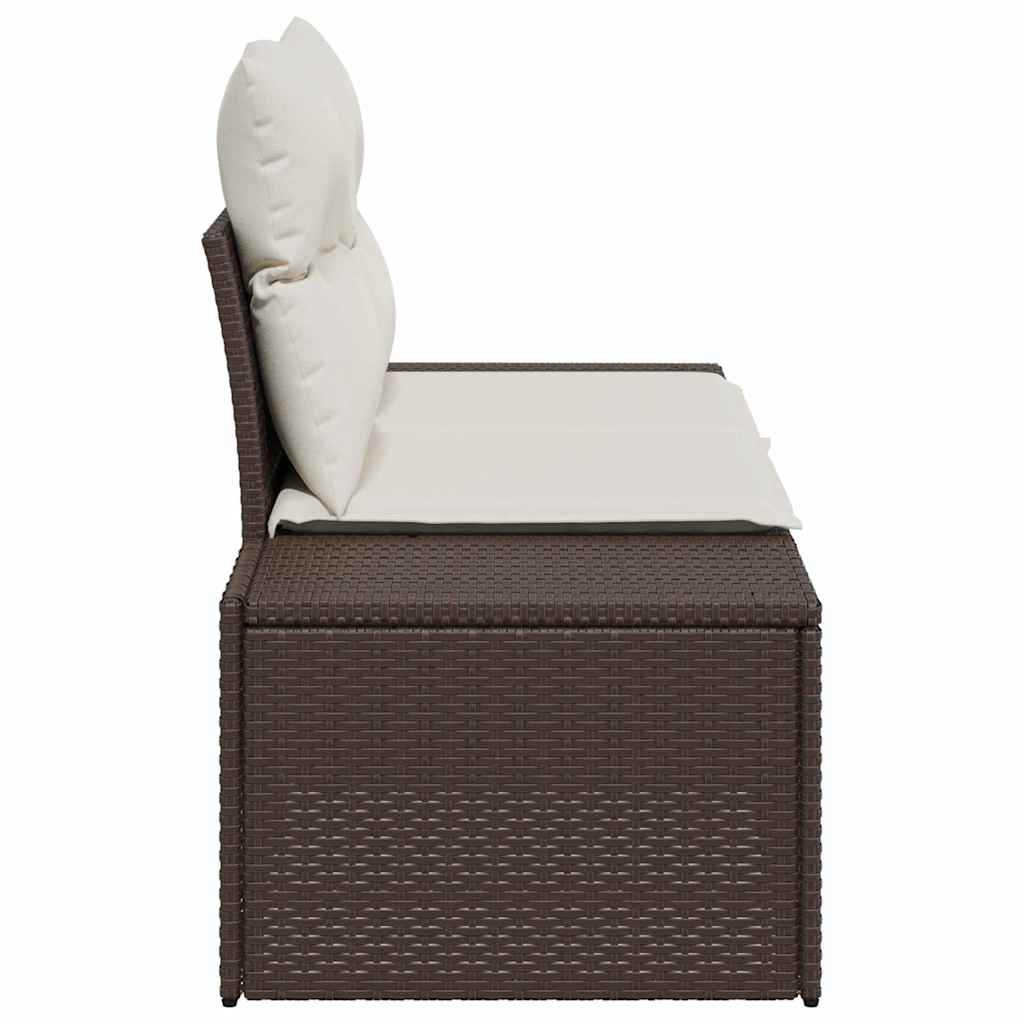 Tuinbank met kussen Bruin 184 x 62 x 69 cm poly rattan is nu te koop bij PeponiXL, paradijselijk wonen!