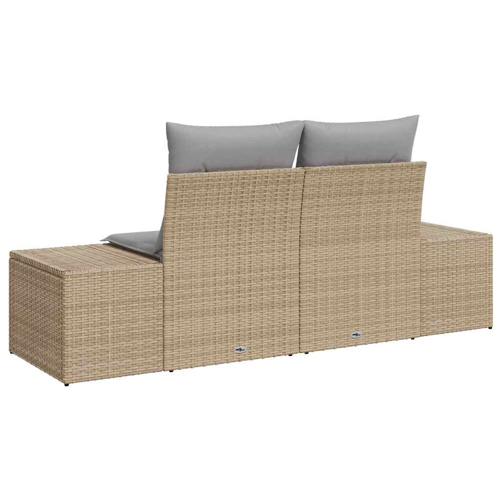 Tuinbank met kussen Beige 184 x 62 x 69 cm poly rattan is nu te koop bij PeponiXL, paradijselijk wonen!