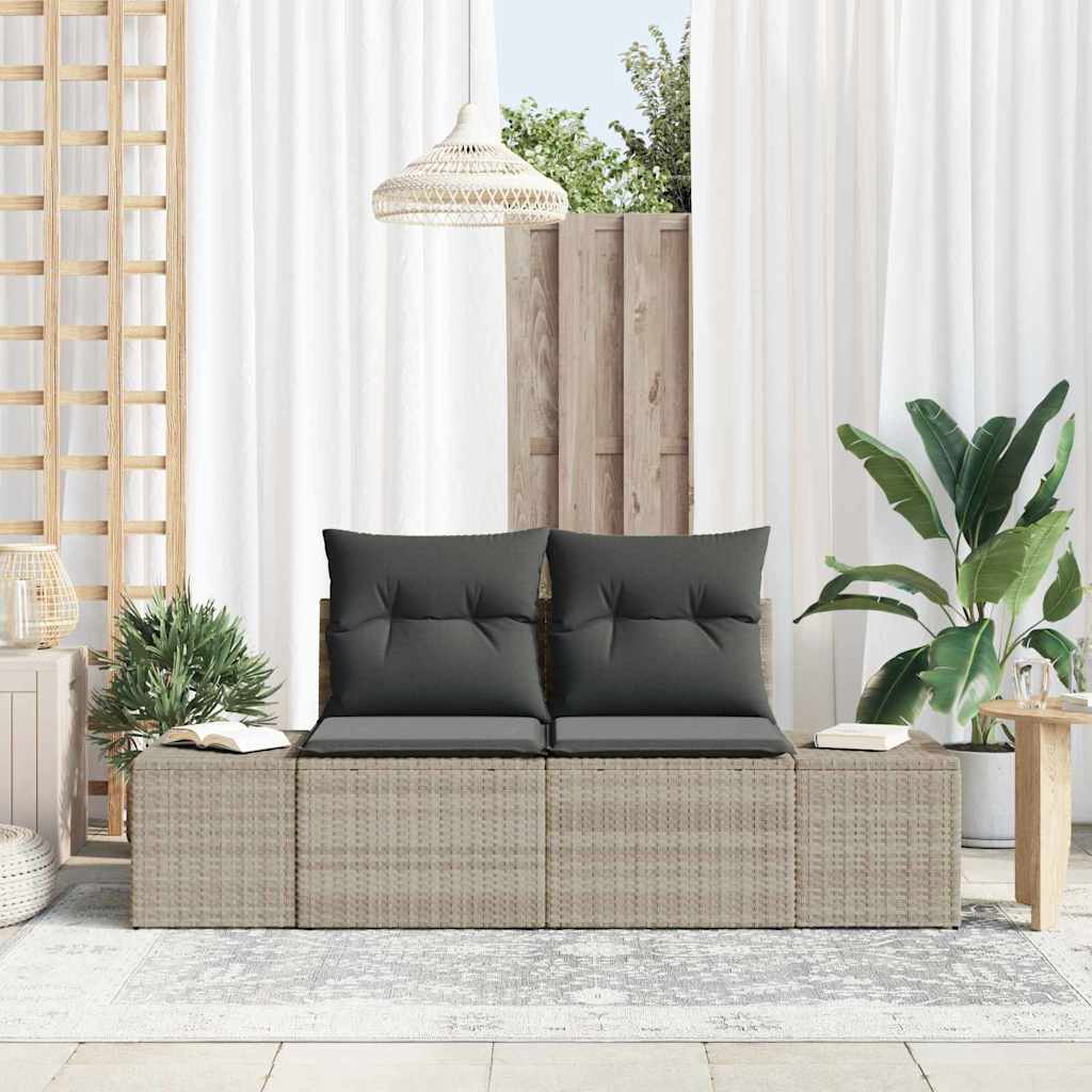 Tuinbank met kussen Grijs 184 x 62 x 69 cm poly rattan is nu te koop bij PeponiXL, paradijselijk wonen!