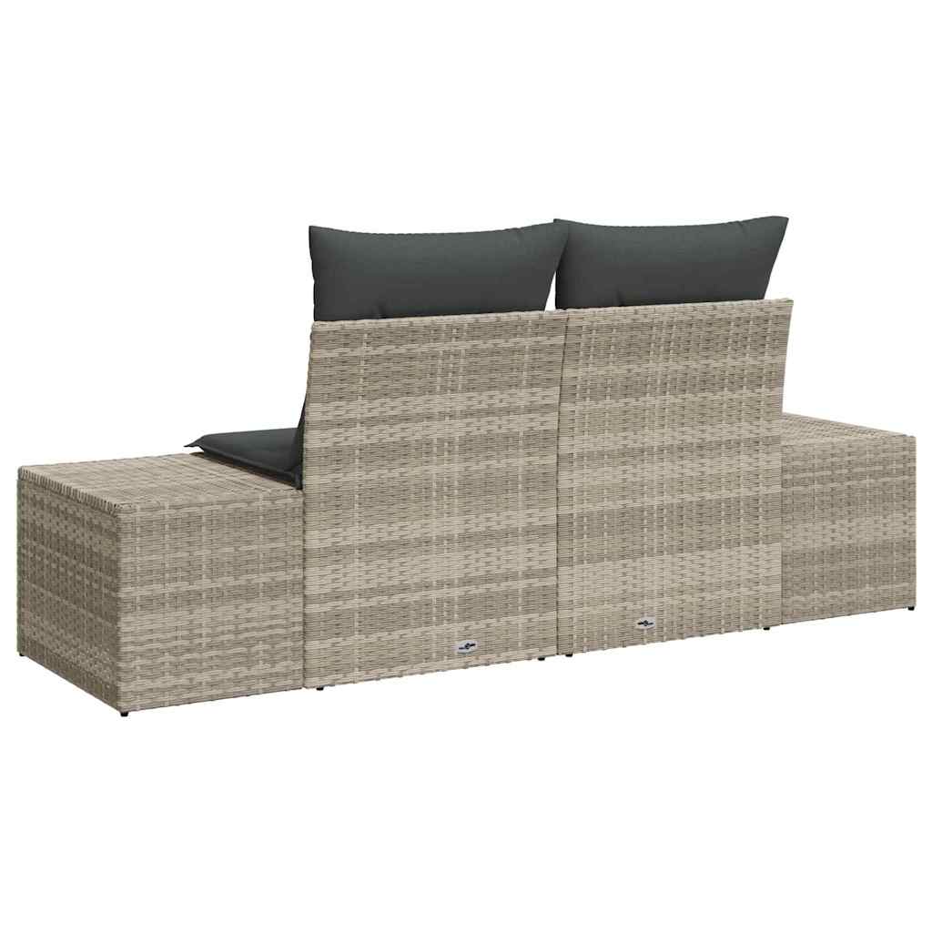Tuinbank met kussen Grijs 184 x 62 x 69 cm poly rattan is nu te koop bij PeponiXL, paradijselijk wonen!